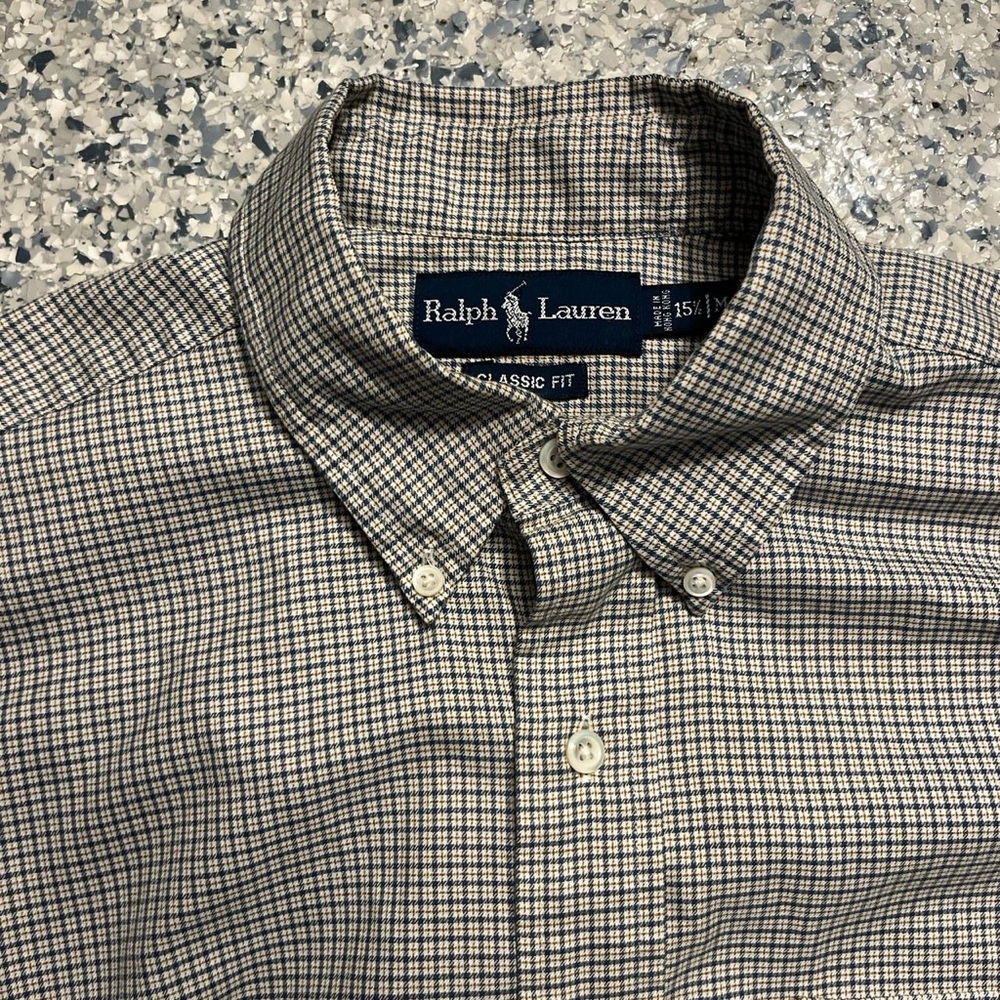 Ralph Lauren Men's Casual Checkered Shirt - Black and Cream